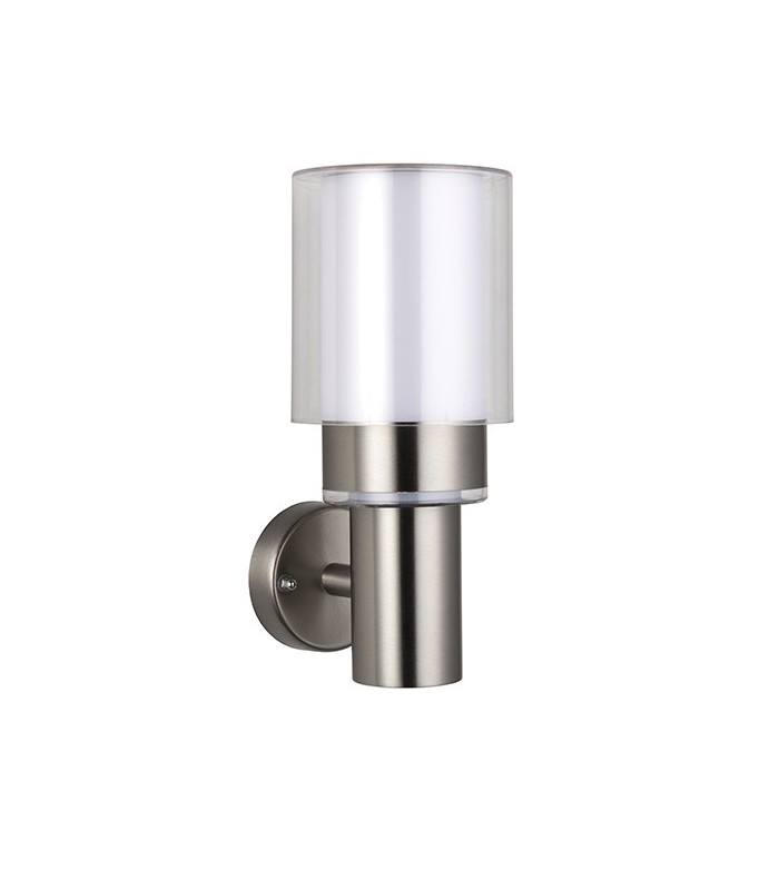Integrated LED 1 Light Outdoor Wall Light Brushed Stainless Steel, Clear IP44 - 2
