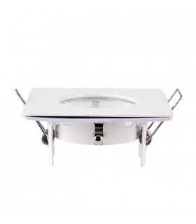 LED Fire Rated 1 Light Bathroom Recessed Downlight Matt White, Glass IP65 - 2