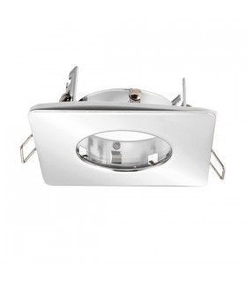 LED Fire Rated 1 Light Bathroom Recessed Downlight Chrome Plate, Glass IP65 - 2
