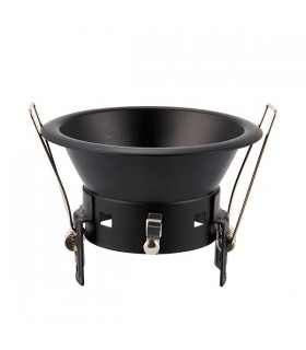 LED Fire Rated 1 Light Bathroom Recessed Downlight Matt Black, Glass IP65 - 2