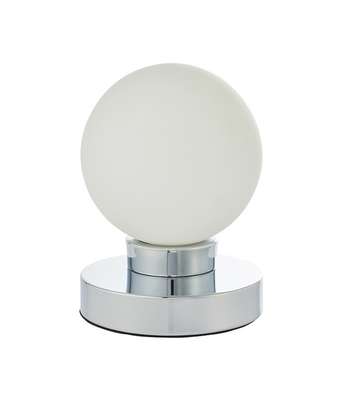 1 Light Globe Table Light Chrome Plate & Gloss Opal Glass, G9 - 4