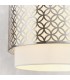 1 Light Round Ceiling Pendant Satin Nickel Plate & Vintage White Linen, E27 - 3