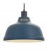1 Light Ceiling Pendant Matt Ink Blue & Matt White, E27 - 2