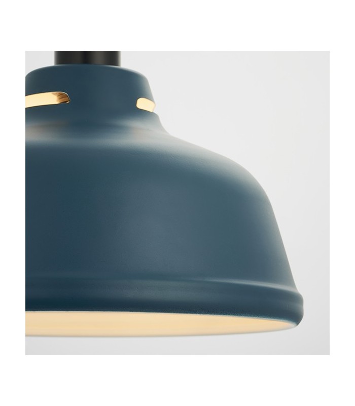 1 Light Ceiling Pendant Matt Ink Blue & Matt White, E27 - 5