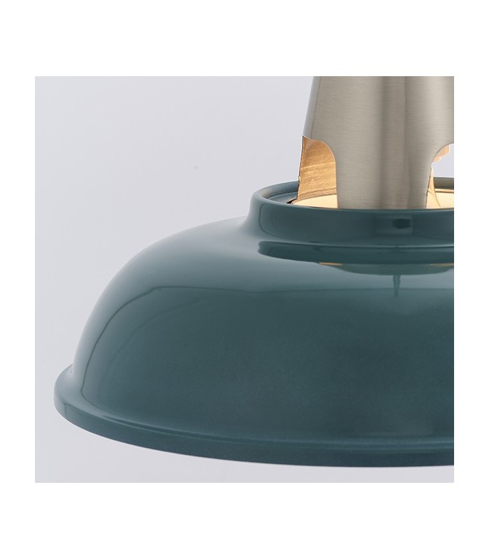 1 Light Ceiling Pendant Green & Satin Nickel Plate, E27 - 4