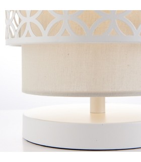 1 Light Table Light Chalk White & Pale Grey Cotton, E14 - 2