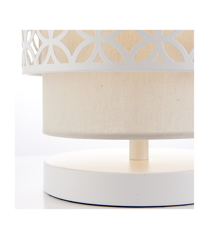 1 Light Table Light Chalk White & Pale Grey Cotton, E14 - 2