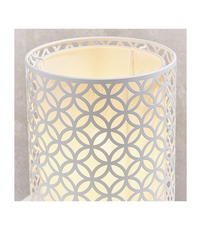 1 Light Table Light Chalk White & Pale Grey Cotton, E14 - 4