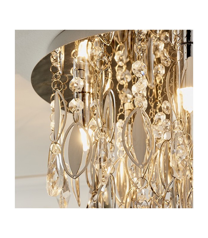 3 Light Flush Light Chrome Plate & Clear Crystal, G9 - 4