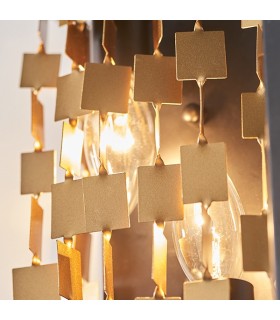 2 Light Wall Light Matt Black & Matt Gold, E14 - 2