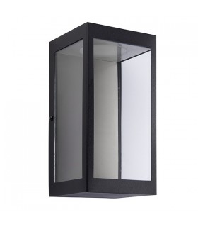 LED Outdoor Wall Light Matt Black & Clear Glass - 2