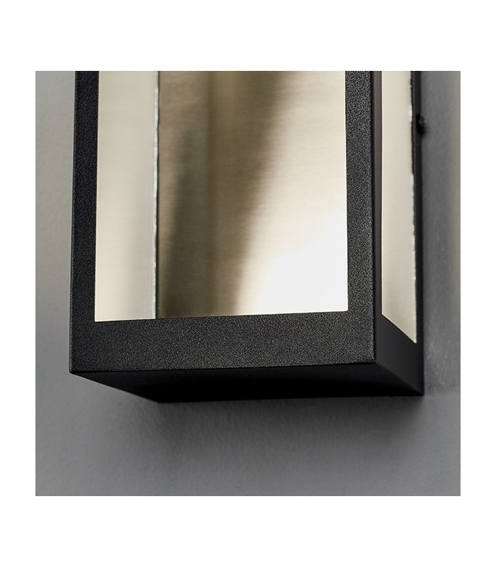 LED Outdoor Wall Light Matt Black & Clear Glass - 3