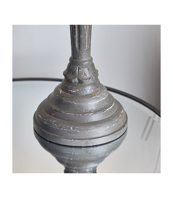 1 Light Table Light Grey Distressed Wood (Base only), E27 - 2