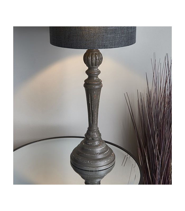 1 Light Table Light Grey Distressed Wood (Base only), E27 - 4