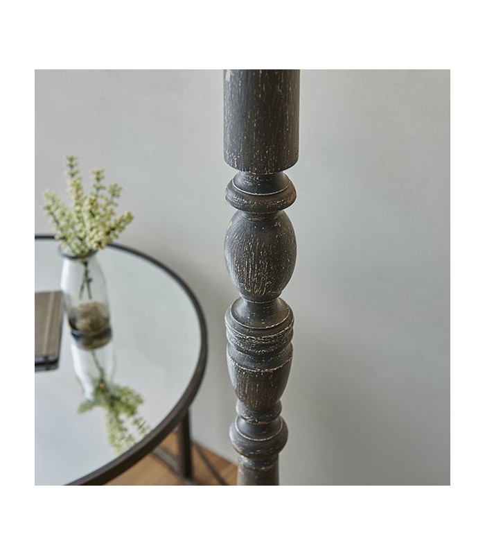 1 Light Floor Light Grey Distressed Wood (Base only), E27 - 4