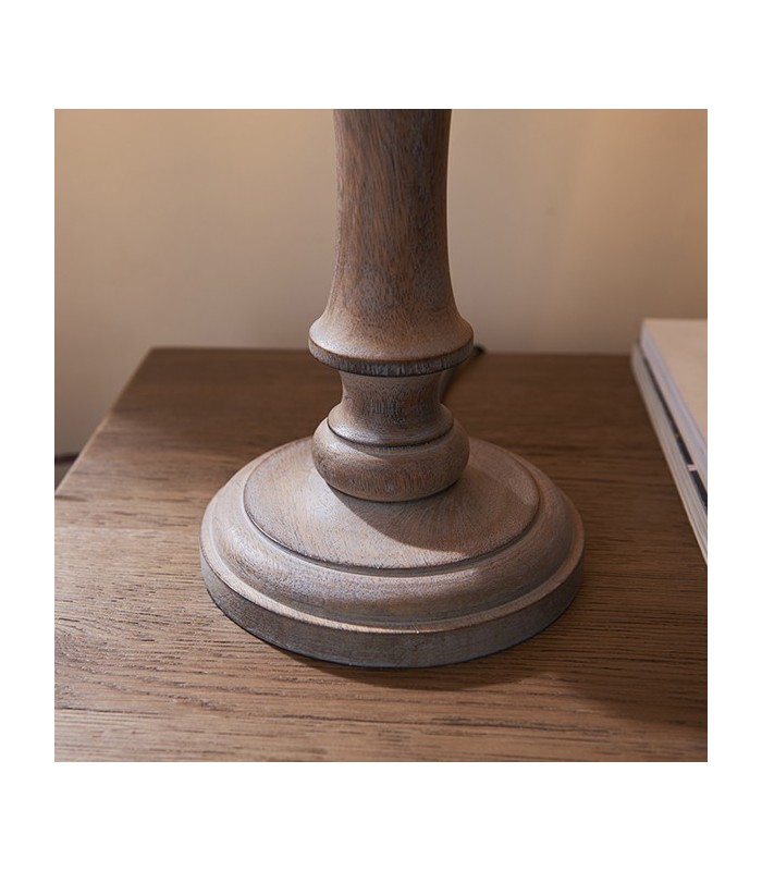 1 Light Table Light Grey Washed Wood (Base only), E27 - 2