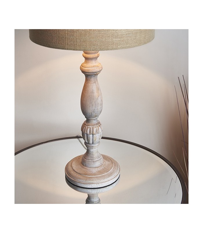 1 Light Table Light White Wash Wood (Base only), E27 - 3