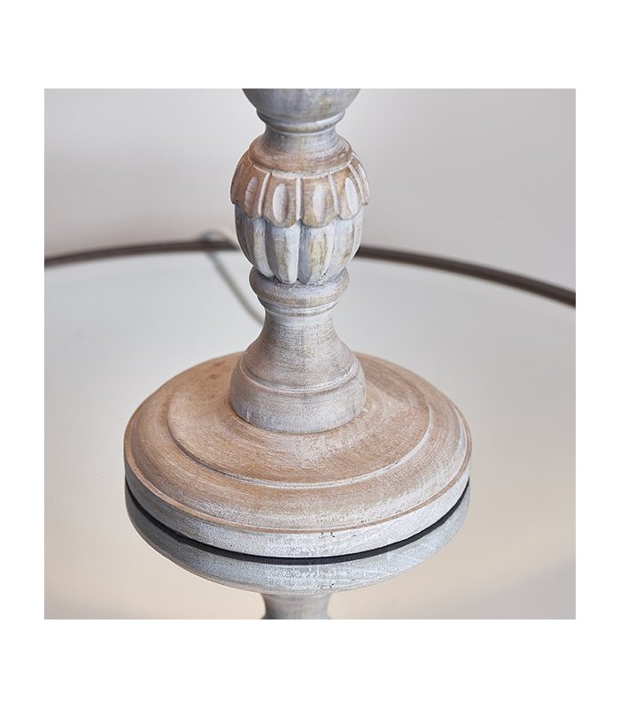 1 Light Table Light White Wash Wood (Base only), E27 - 4