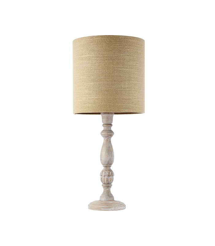 1 Light Table Light White Wash Wood (Base only), E27 - 5