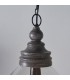 1 Light Ceiling Pendant Clear Glass & Taupe Grey Distressed Wood, E27 - 3