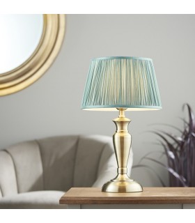 Table Lamp Antique Brass Plate & Fir Silk 1 Light IP20 - E27 - 2
