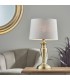 Table Lamp Antique Brass Plate & Charcoal Linen 1 Light IP20 - E27 - 2