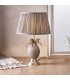 Table Lamp Pewter Plate & Charcoal Grey Silk 1 Light IP20 - E27 - 2