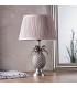 Table Lamp Pewter Plate & Dusky Pink Silk 1 Light IP20 - E27 - 3