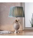 Table Lamp Pewter Plate & Fir Silk 1 Light IP20 - E27 - 2