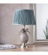 Table Lamp Pewter Plate & Fir Silk 1 Light IP20 - E27 - 3