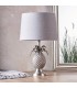 Table Lamp Pewter Plate & Charcoal Linen 1 Light IP20 - E27 - 3
