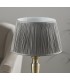 Table Lamp Antique Brass Plate & Charcoal Grey Silk 1 Light IP20 - E27 - 3