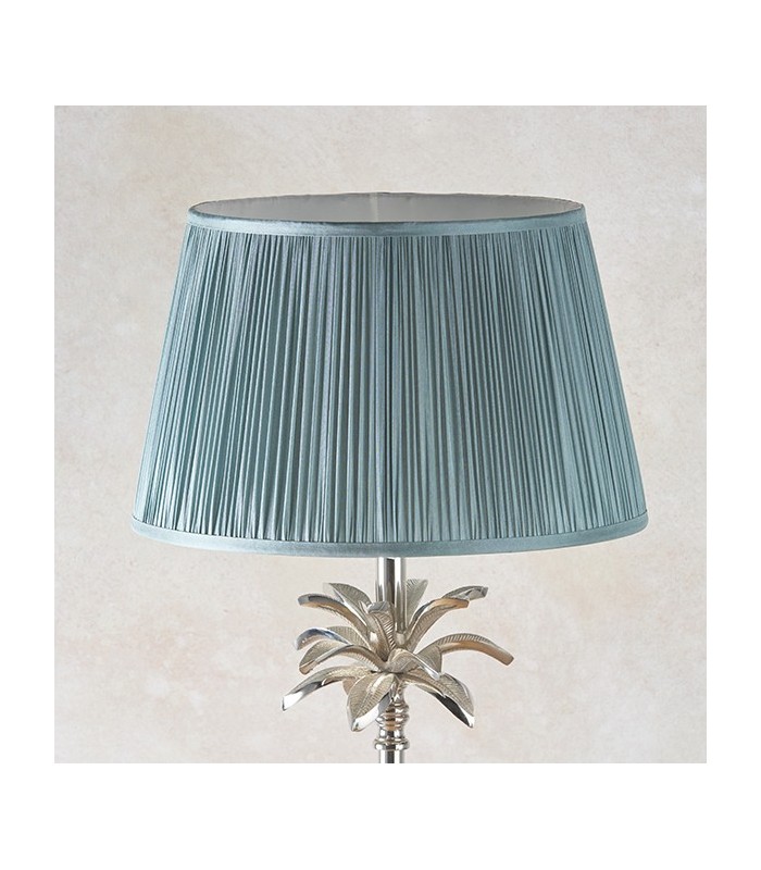 Table Lamp Polished Nickel Plate & Fir Silk 1 Light IP20 - E27 - 3