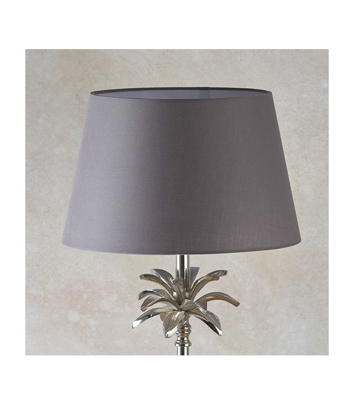Table Lamp Polished Nickel Plate & Charcoal Grey Cotton 1 Light IP20 - E27 - 3