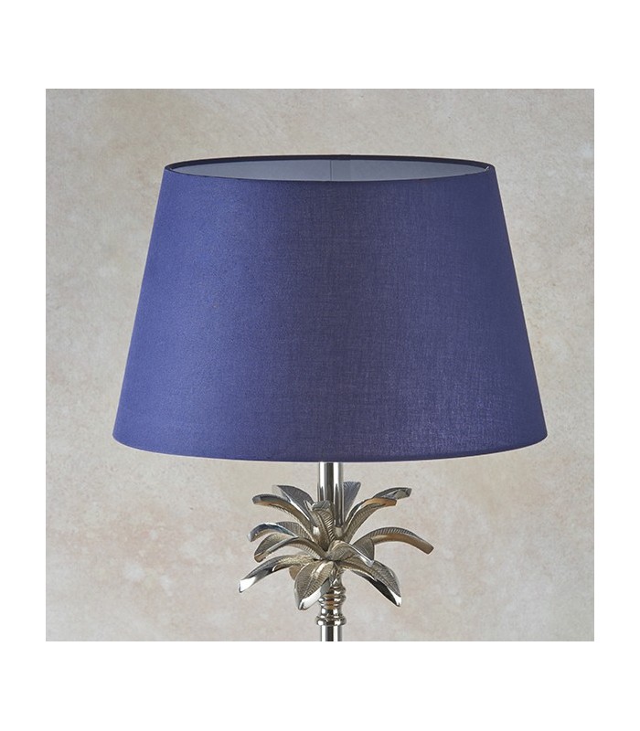 Table Lamp Polished Nickel Plate & Navy Cotton 1 Light IP20 - E27 - 3