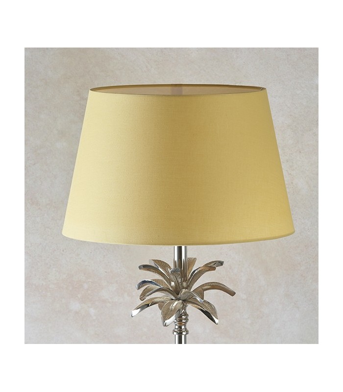 Table Lamp Polished Nickel Plate & Yellow Cotton 1 Light IP20 - E27 - 3