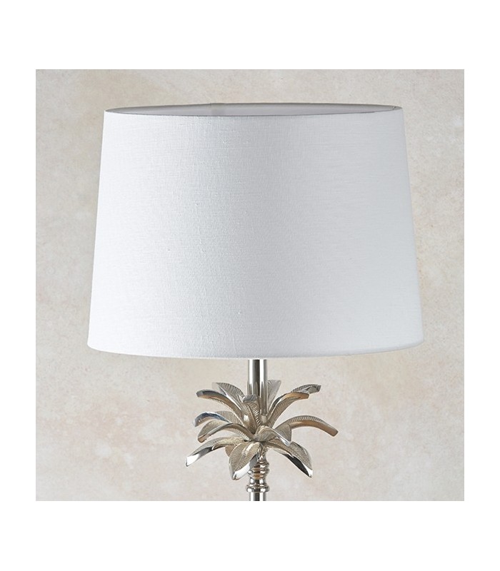 Table Lamp Polished Nickel Plate & Vintage White Linen 1 Light IP20 - E27 - 3