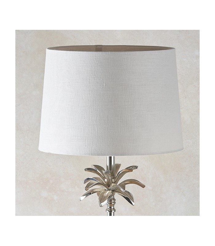 Table Lamp Polished Nickel Plate & Natural Linen 1 Light IP20 - E27 - 3