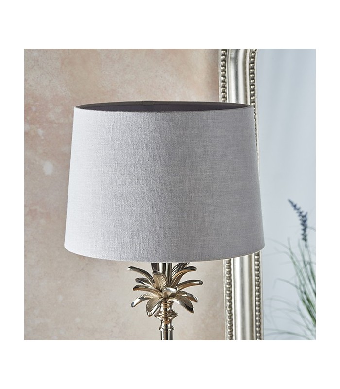 Table Lamp Polished Nickel Plate & Charcoal Linen 1 Light IP20 - E27 - 3