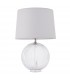 Table Lamp Clear Ribbed Glass & Vintage White Linen 1 Light IP20 - E27 - 2