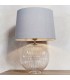 Table Lamp Clear Ribbed Glass & Charcoal Linen 1 Light IP20 - E27 - 2