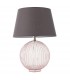 Table Lamp Dusky Pink Ribbed Glass & Charcoal Grey Cotton 1 Light IP20 - E27 - 2