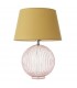 Table Lamp Dusky Pink Ribbed Glass & Yellow Cotton 1 Light IP20 - E27 - 2