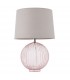 Table Lamp Dusky Pink Ribbed Glass & Natural Linen 1 Light IP20 - E27 - 2