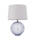 Table Lamp Smokey Grey Ribbed Glass & Vintage White Linen 1 Light IP20 - E27 - 2