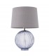 Table Lamp Smokey Grey Ribbed Glass & Charcoal Linen 1 Light IP20 - E27 - 2
