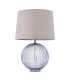 Table Lamp Smokey Grey Ribbed Glass & Natural Linen 1 Light IP20 - E27 - 3