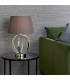 Table Lamp Bright Nickel Plate & Charcoal Grey Cotton 1 Light IP20 - E27 - 4