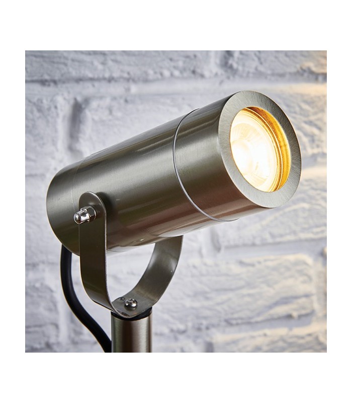 Outdoor 610Mm Spike IP44 7W Brushed Stainless Steel & Clear Glass - 2