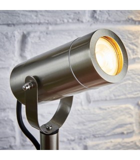 Outdoor 310Mm Spike IP44 7W Brushed Stainless Steel & Clear Glass - 2